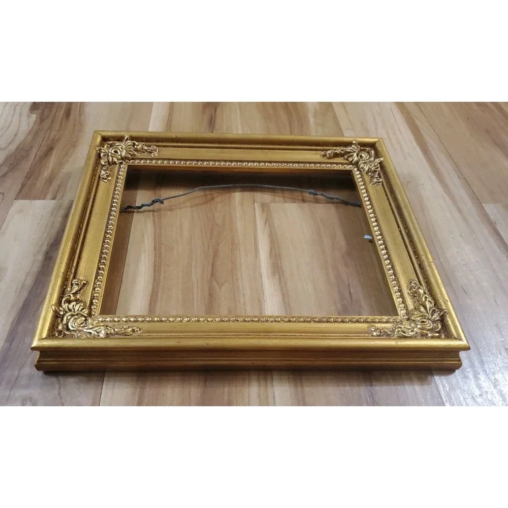 Vintage Transart Industries Wood Frame Mirror MCM Gold Painted Rectangle
